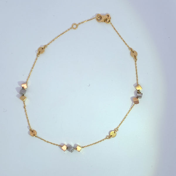 18K anklet cubes 2.09g