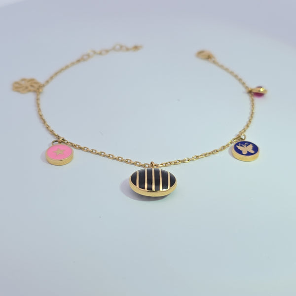 18K bracelet with charms 5.66g