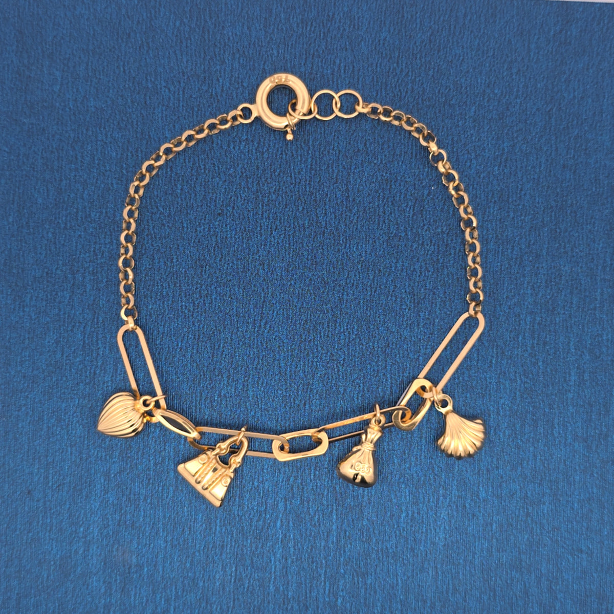 18K bracelet with charms 6.86g