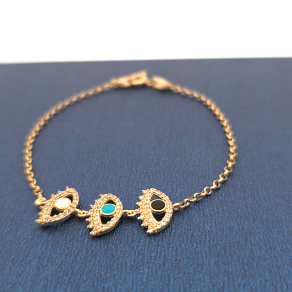 18K eye bracelet 3.42g