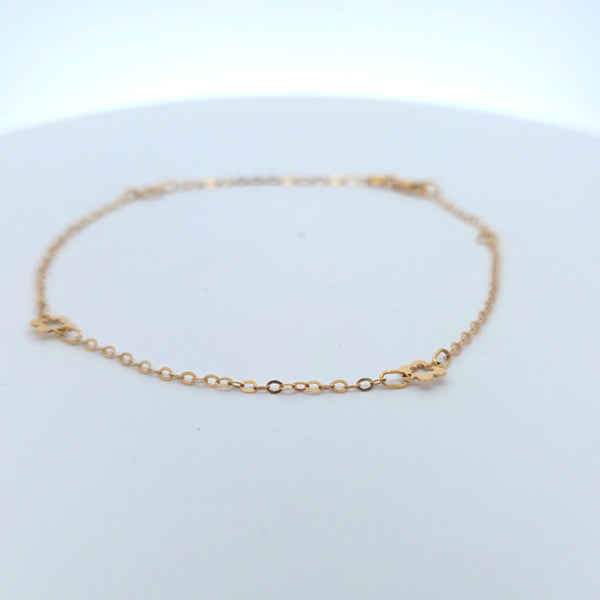 18K flower anklet 1.86g