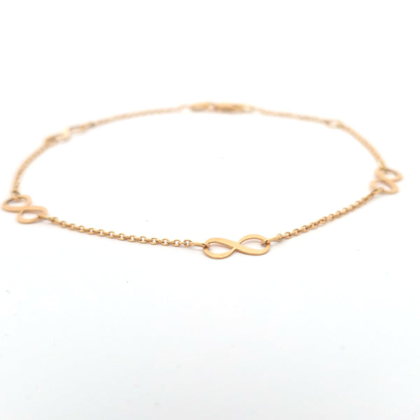 18K infinity anklet 2.56g