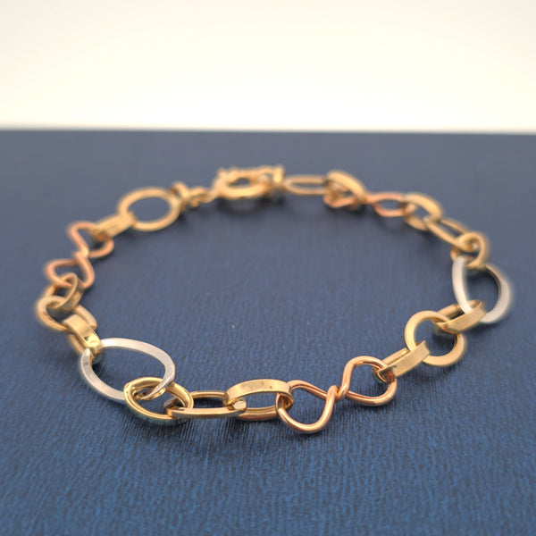 18K paper clip bracelet 3.67g