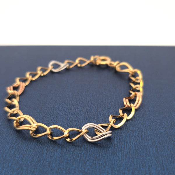 18K paper clip bracelet 4.23g