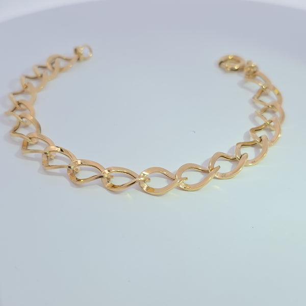 18K paper clip bracelet 4.61g