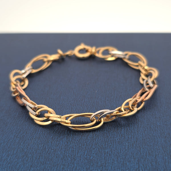 18K paper clip bracelet 4.75g