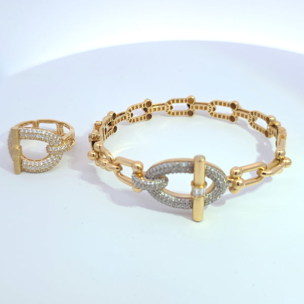 18K tiff bangel & ring