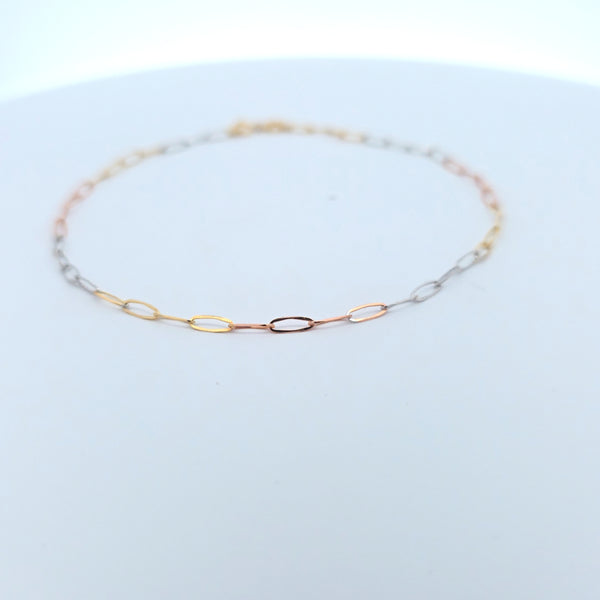 18K tri colored anklet 1.36g