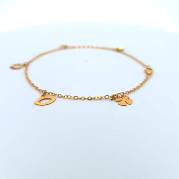 21K anklet with charms 3.48g