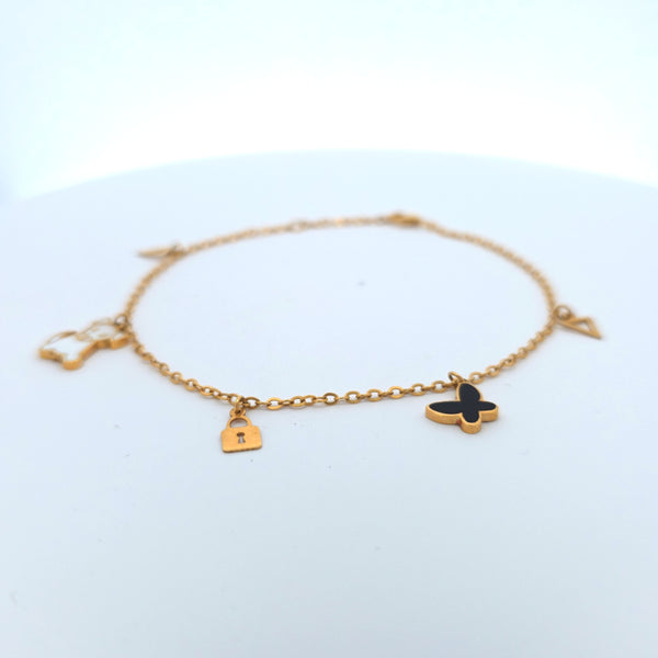 21K anklet with charms 4.67g