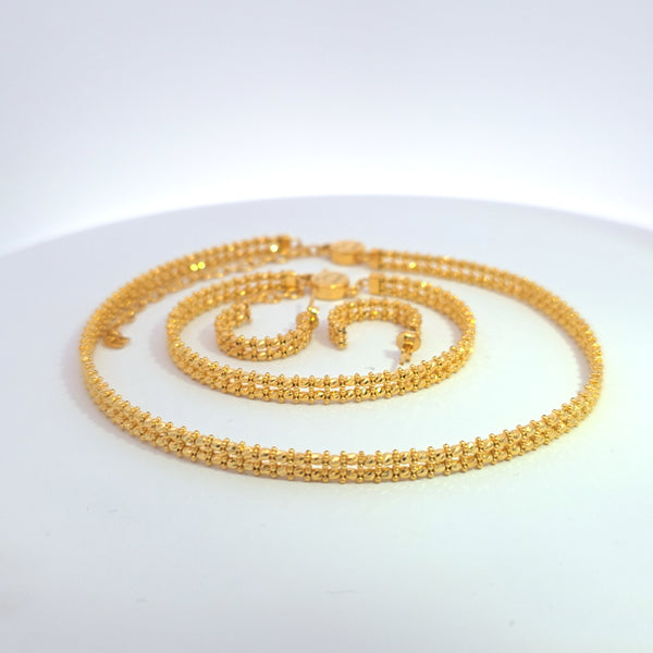 21K dorica  necklace 14.12g. Bracelet 8.33g. Earning 3.91g